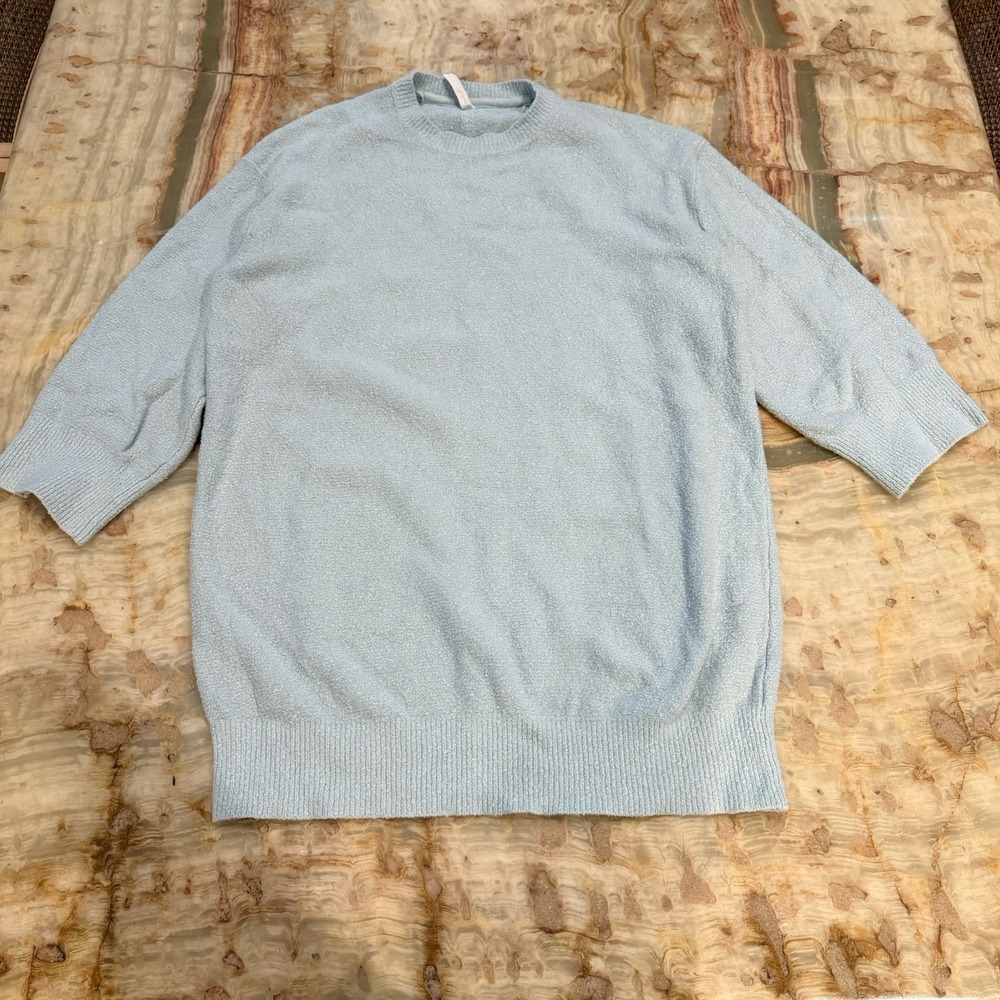 Daily Practice Blue Plush Crewneck Sweatshirt Women's Medium Soft Cozy Pullover